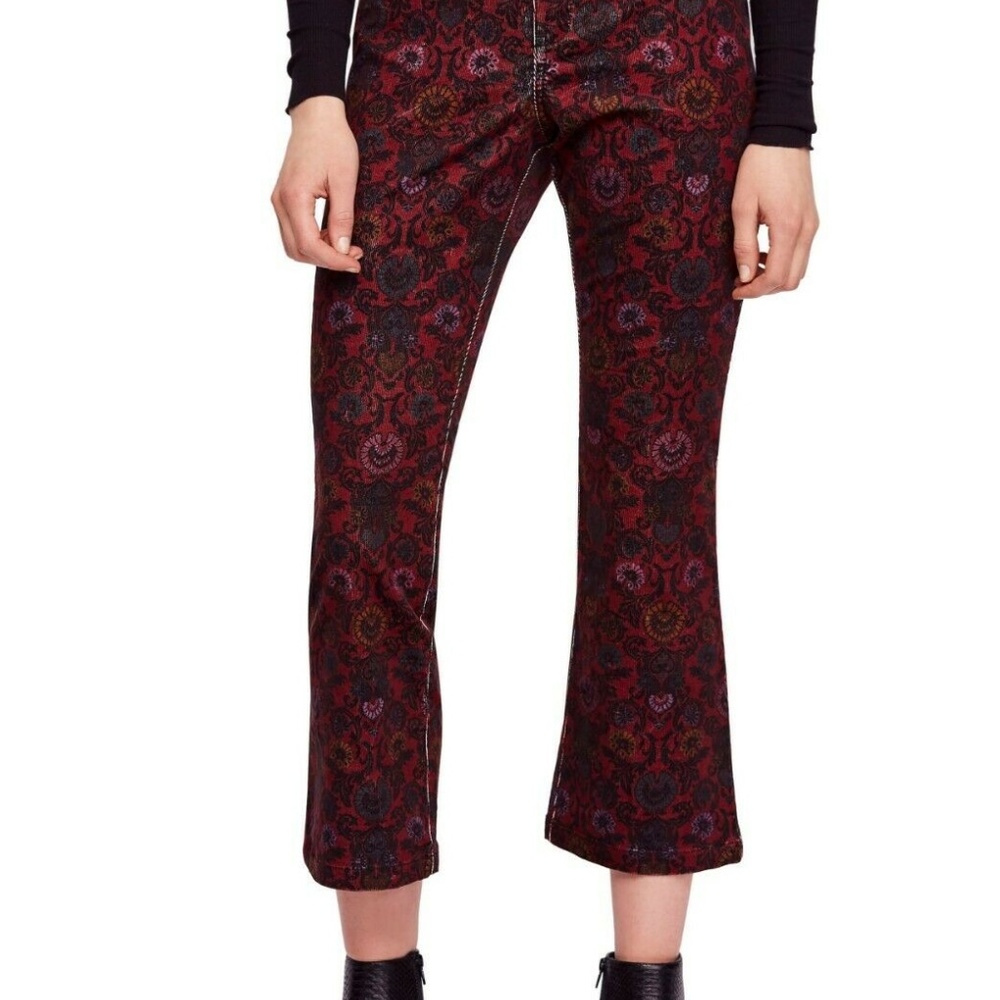 Free People Corduroy Tailored Cropped Flared Pants